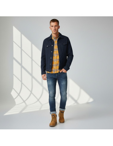 Chemise Tom Tailor Homme à Carreaux Jaune | Original MenShop
