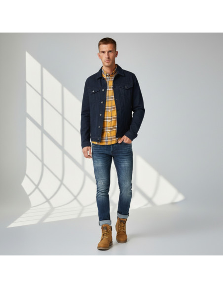 Chemise Tom Tailor Homme à Carreaux Jaune | Original MenShop