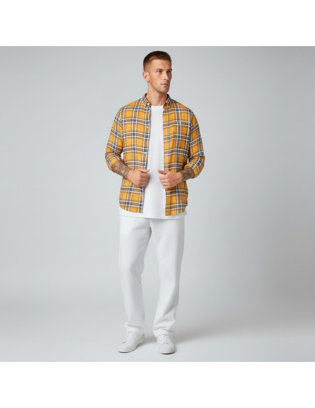 Chemise Tom Tailor Homme à Carreaux Jaune | Original MenShop
