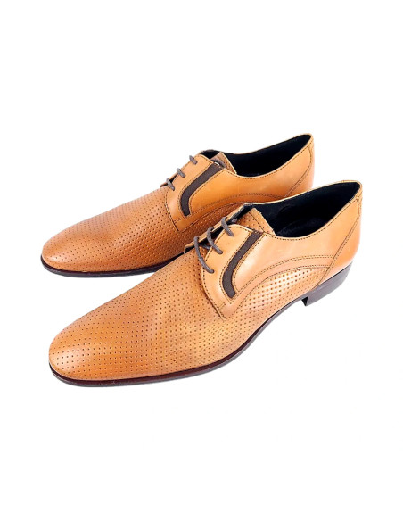 Derby Homme Gérard Pasquier Cognac Perforé | Original Menshop