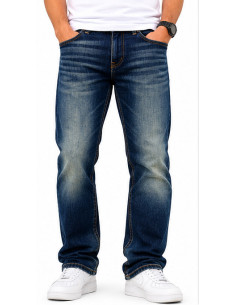 Jean Bershka Straight Fit Homme Bleu Foncé | Original MenShop