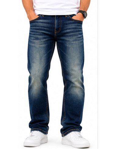 Jean Bershka Straight Fit Homme Bleu Foncé | Original MenShop