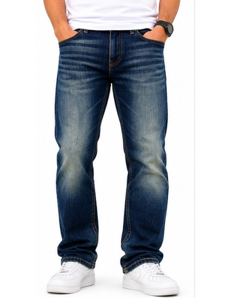 Jean Bershka Straight Fit Homme Bleu Foncé | Original MenShop