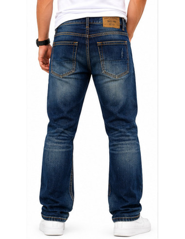 Jean Bershka Straight Fit Homme Bleu Foncé | Original MenShop