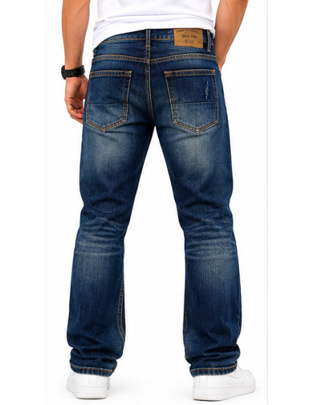 Jean Bershka Straight Fit Homme Bleu Foncé | Original MenShop
