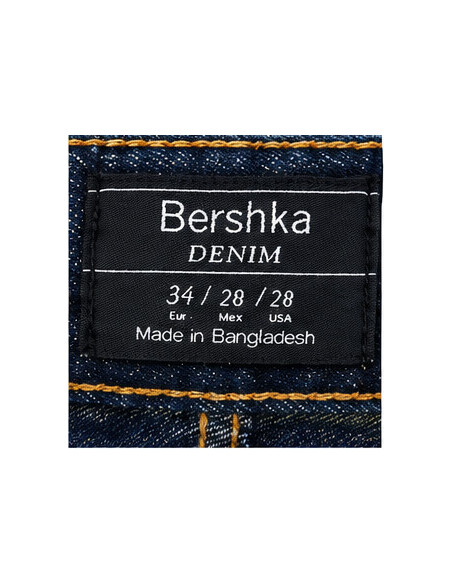 Jean Bershka Straight Fit Homme Bleu Foncé | Original MenShop