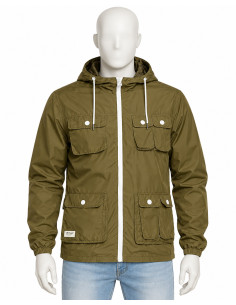 Veste Homme JACK & JONES Kaki – À Capuche, 4 Poches, Style Urbain