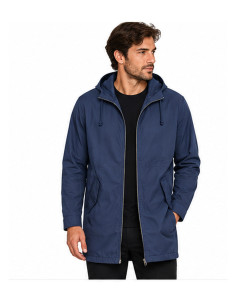 Parka Homme BENETTON Bleu Marine – Veste Longue à Capuche, Style Urbain Chic