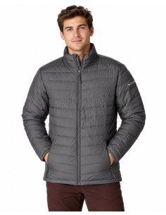 Doudoune Homme COLUMBIA Grise – Omni-Heat, Matelassée, Col Montant