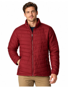 Doudoune Homme COLUMBIA Grise – Omni-Heat, Matelassée, Col Montant
